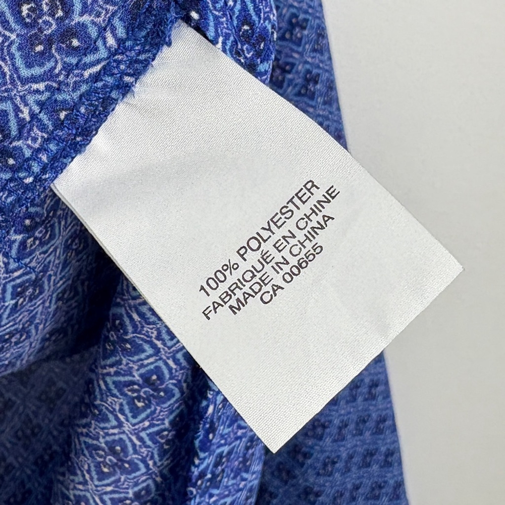Smart Set Blue Patterned Flowy Blouse - Picture 6 of 7